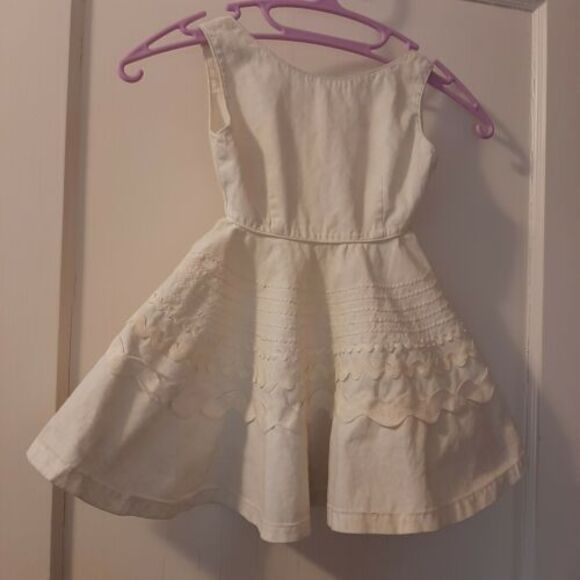 Vtg White Easter Party Dress Handmade Full Circle Retro Toddler/Girls - Picture 2 of 12